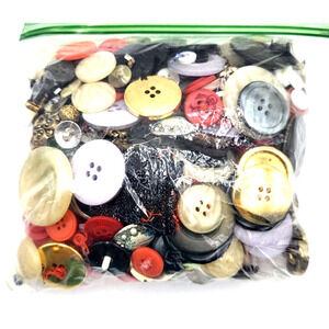 Assorted BUTTONS 10 Ounce Bag Some New Some Used Some Vintage